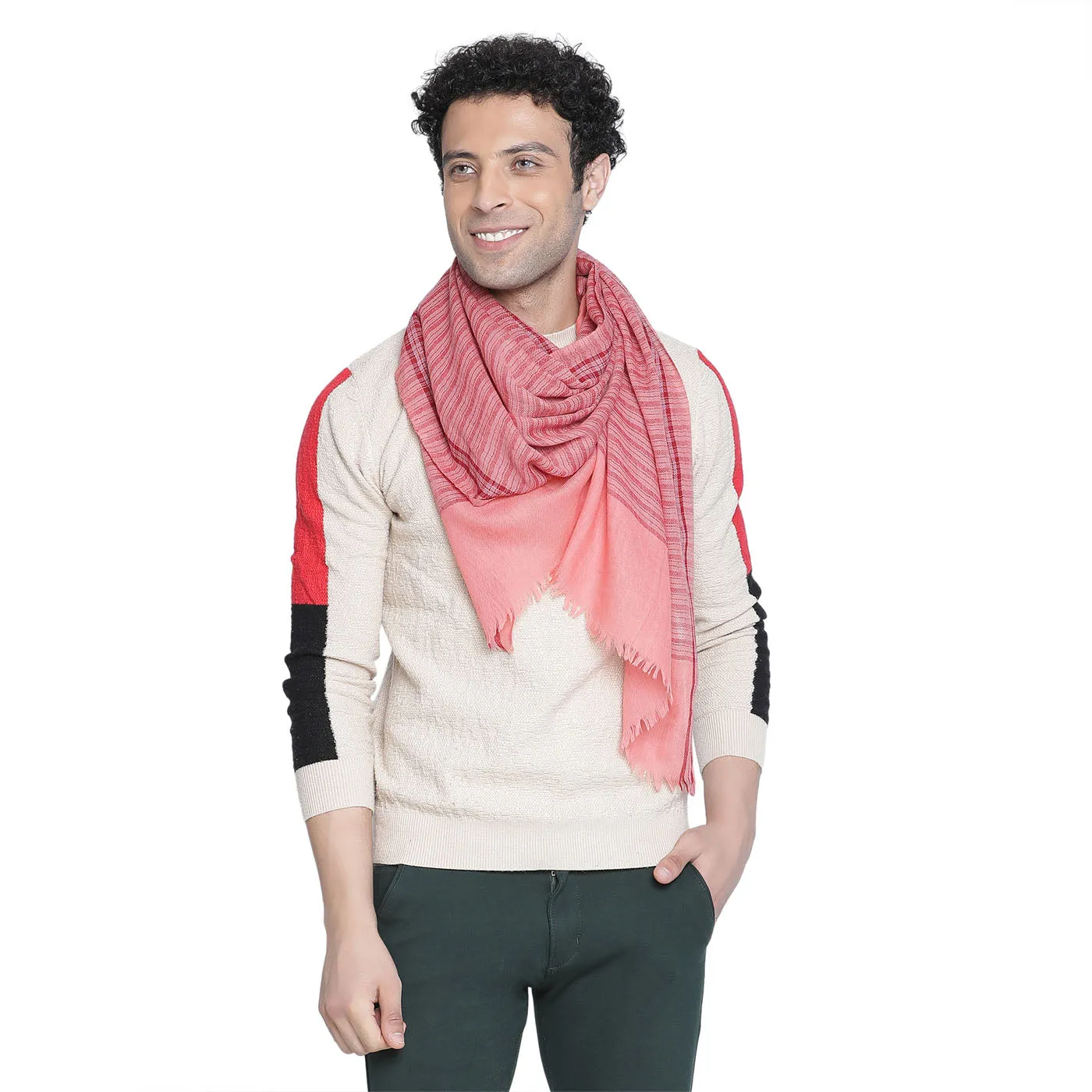 Border Variant Wool Cashmere Men Muffler