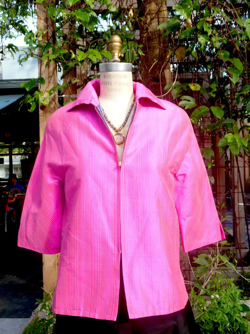 Couture Cut Peace Jacket Hot Pink And Swirls