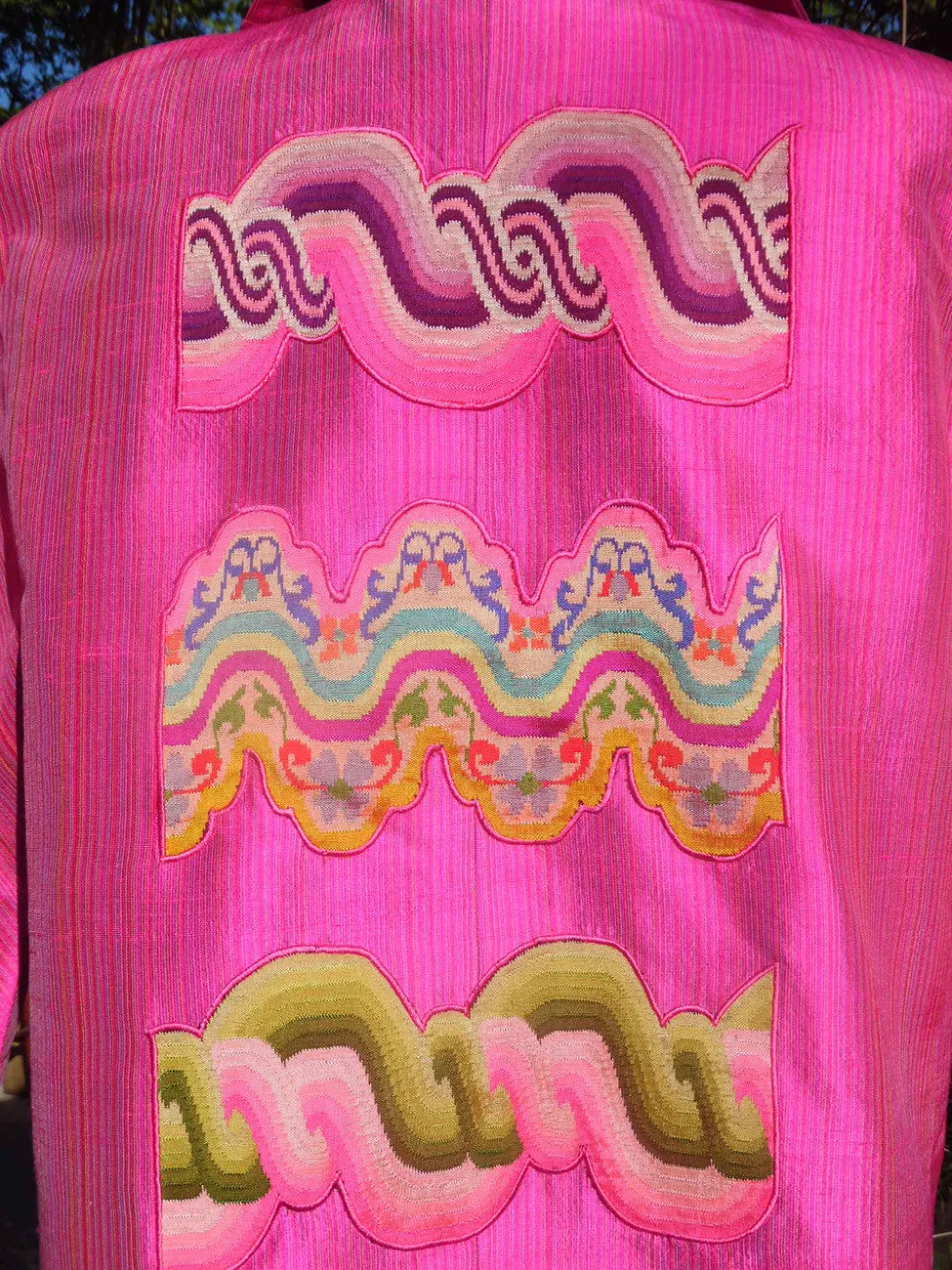 Couture Cut Peace Jacket Hot Pink And Swirls