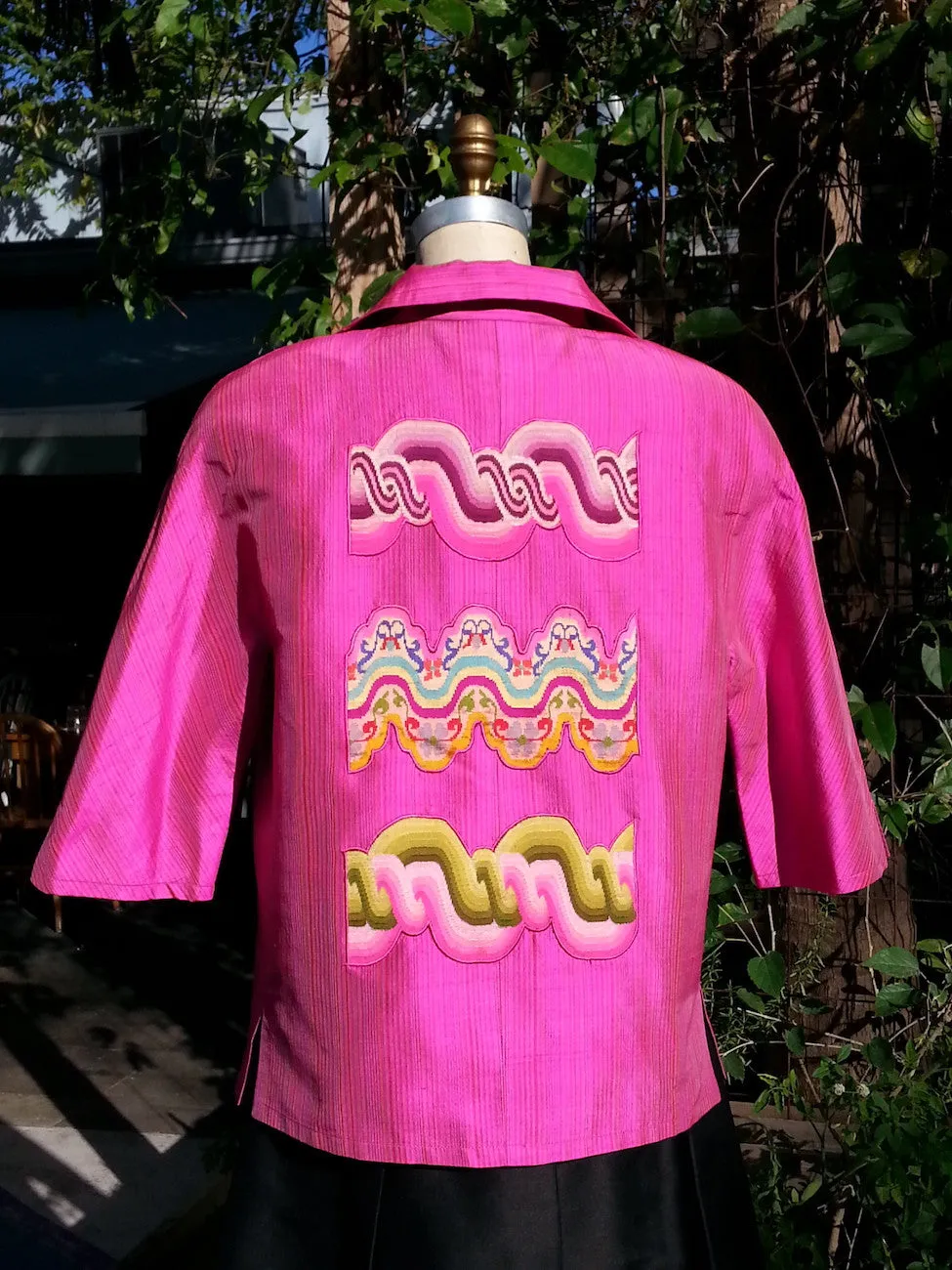 Couture Cut Peace Jacket Hot Pink And Swirls