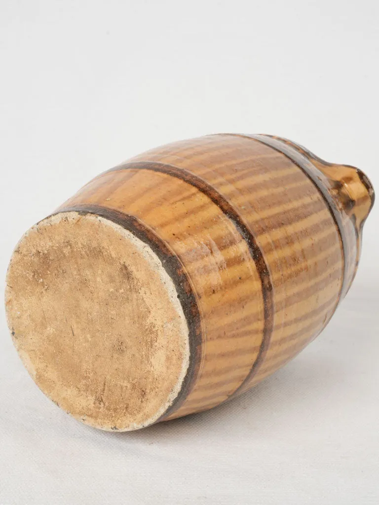 Wine Barrel-Shaped Pitcher, French Earthenware, 1940s 6¼"